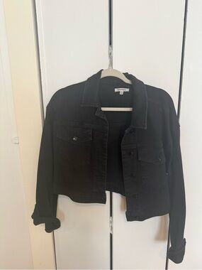 Black Cropped Denim Jacket - Good American